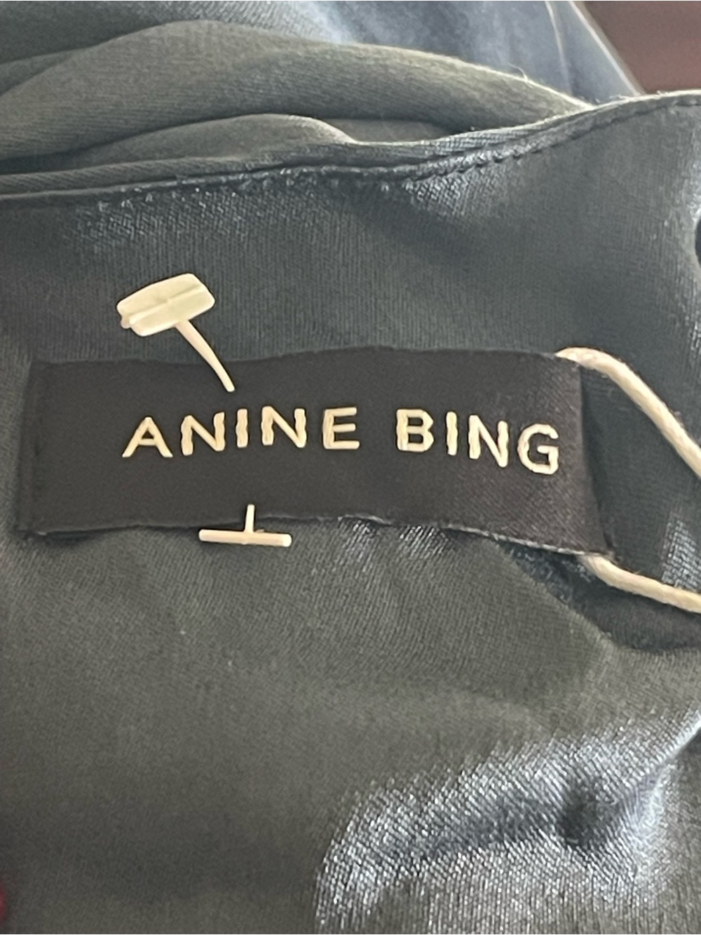 ANINE BING Samantha Dress Steel Blue 100% Silk Satin Mock Neck Bias Cut Size S - Picture 10 of 16